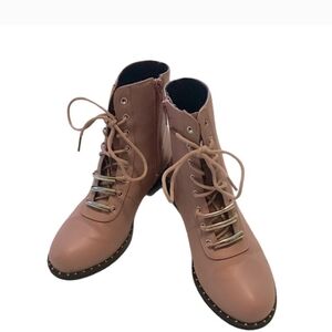 Mauve pink Lace-up boots 6